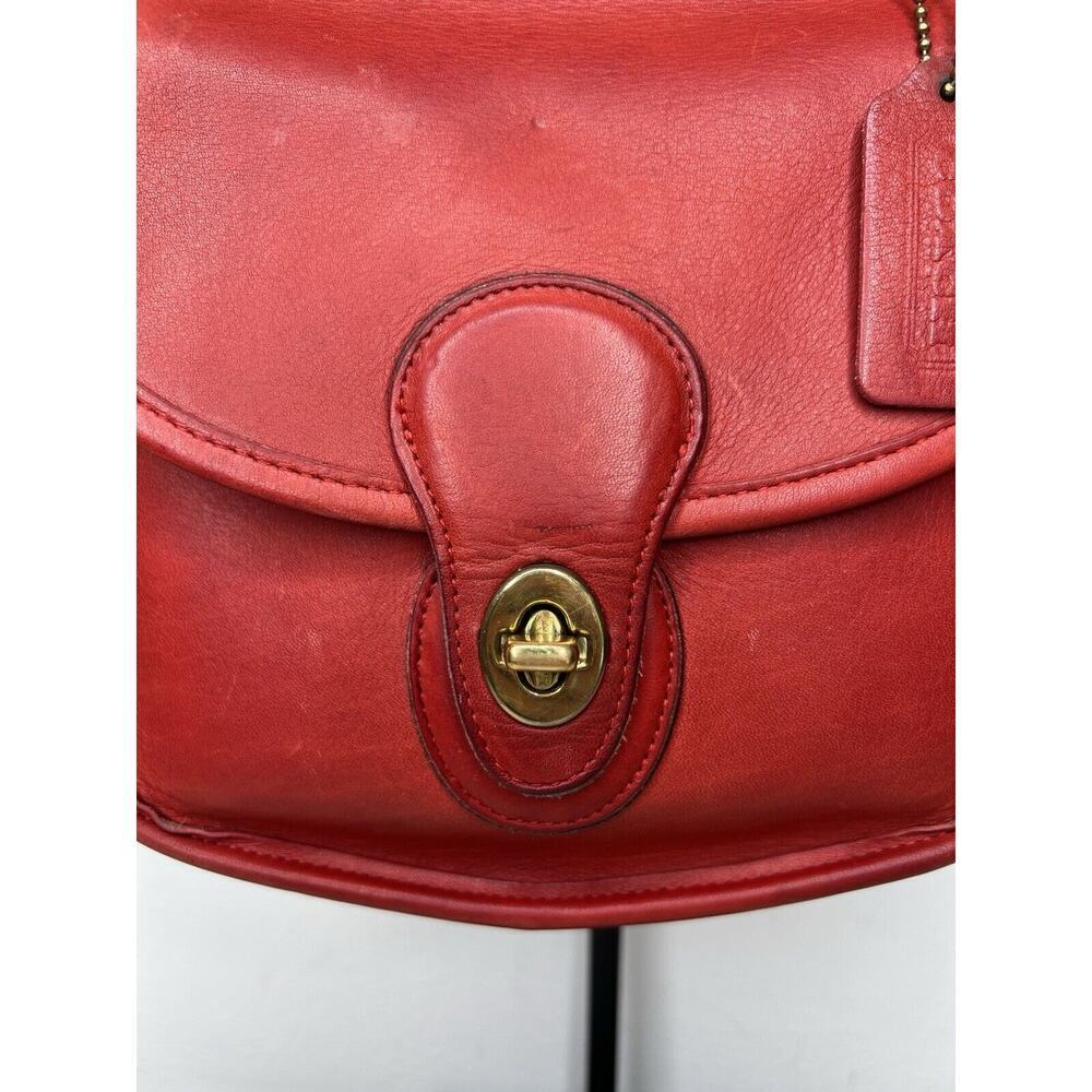 Vintage Red Coach Post Pouch Leather Crossbody Purse GORGEOUS - Picture 3 of 16